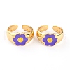 Brass Enamel Cuff Rings RJEW-H543-24G-2