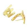 Brass Letter Stud Earrings for Women EJEW-A038-01W-G-2