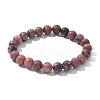 Natural Rhodonite Beads Stretch Bracelets X-BJEW-F380-01-B16-6