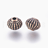 Tibetan Style Alloy Bicone Beads TIBEB-7692-R-NR-2