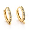 Brass Micro Pave Clear Cubic Zirconia Huggie Hoop Earring Findings X-EJEW-O107-01G-3