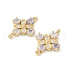 Brass Pave Cubic Zirconia Connector Charms KK-G462-45KCG-05-2