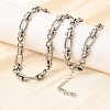 304 Stainless Steel Oval Infinity Link Chain Necklaces for Women Men NJEW-K249-20C-P-1