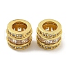 Rack Plating Brass Micro Pave Clear Cubic Zirconia European Beads KK-L215-323G-1