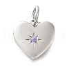 925 Sterling Silver Micro Pave Clear Cubic Zirconia Charms STER-V001-01P-02-1