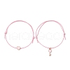 8Pcs 8 Style Heart & Skeleton Key Alloy Enamel Braided Bead Bracelets Set BJEW-JB09771-S-3