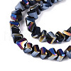 Electroplate Opaque Glass Beads Strands GLAA-N022-4mm-01-3