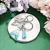 26Pcs Transparent Epoxy Resin & Transparent Acrylic & Faux Suede Tassel Keychain KEYC-JKC01202-01-1
