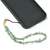 Natural Green Aventurine Chip & CCB Plastic Round Beaded Mobile Straps HJEW-FZ00004-4
