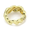 Brass Micro Pave Clear Cubic Zirconia Cuff Ring RJEW-Z035-01G-3