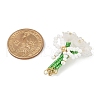 4Pcs 4 Colors Handmade Glass Beaded Flower with Bowknot Pendants PALLOY-MZ00753-3