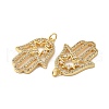 Rack Plating Brass Pave Cubic Zirconia Pendants KK-O142-50G-3