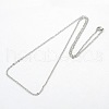 Unisex Classic Plain 304 Stainless Steel Mens Womens Necklaces STAS-H325-P-2