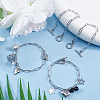 SUNNYCLUE 15Pcs 304 Stainless Steel Paperclip Chain Bracelets Set BJEW-SC0001-23-4