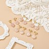 5 Pair 5 Style Natural Rose Quartz Heart Dangle Stud Earrings EJEW-JE05083-2