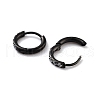 Ion Plating(IP) 316 Surgical Stainless Steel Pave Clear Cubic Zirconia Hoop Earrings Women EJEW-A109-01B-EB-2