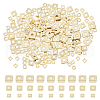 Hobbspring Square Brass Spacer Beads KK-HS0001-44-1