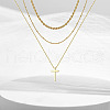 Fashionable Retro Alloy 3 Layered Cross Pendant Necklaces for Sweater Decoration FS-WG087D1-10-1