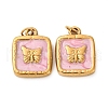 304 Stainless Steel Enamel Pendants STAS-U061-37G-A03-1