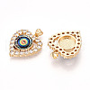 Brass Micro Pave Clear Cubic Zirconia Pendants for Women KK-T070-93A-02-2