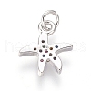 Brass Micro Pave Cubic Zirconia Charms ZIRC-I032-54P-2