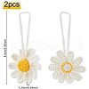 Fingerinspire 2Pcs Handmade Crochet Cotton Daisy Decoration HJEW-FG0001-10-2
