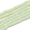 Electroplate Opaque Solid Color Glass Beads Strands X-EGLA-Q112-B11-1