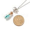 Glass Bottle with Synthetic Turquoise Chips Pendant Necklace NJEW-JN03841-01-5