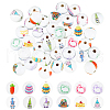 SUNNYCLUE 48Pcs 12 Styles Easter Theme Printed Wooden Beads WOOD-SC0001-61-1