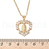 Brass Crystal Rhinestone Hollow Pendant Necklaces NJEW-P331-01B-G-3