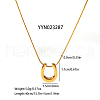 Stylish Stainless Steel U-shaped Horseshoe Pendant Round Snake Chain Necklaces for Women LH2412-5