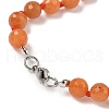 8mm Faceted Round Natural Red Aventurine Beaded Necklaces NJEW-F327-01A-04-4