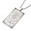 Non-Tarnish 201 Stainless Steel Rectangle with Constellation Pendant Necklaces NJEW-M223-02L-1