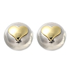 Brass Two Tone Stud Earrings EJEW-S262-10GP-B-2