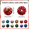 SUNNYCLUE 48Pcs 6 Colors Handmade Polymer Clay Rhinestone Beads FIND-SC0011-27-2