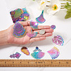 Fashewelry 48Pcs 12 Style 201 Stainless Steel Filigree Pendants STAS-FW0001-14-16