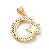 Rack Plating Brass Micro Pave Cubic Zirconia Pendants KK-E072-05G-2