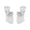 Butterfly Wing Brass Tassel Stud Earrings for Women EJEW-U055-16PS-3