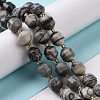 Natural Black Silk Stone/Netstone Beads Strands G-G990-F15-2