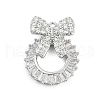 Brass Cubic Zirconia with Glass Pendants KK-Q026-23P-1