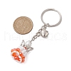 Glass Seed & Plastic Pearl & Alloy Keychain KEYC-MZ00025-5