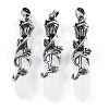 Natural Quartz Crystal Faceted Double Termimal Pointed Big Pendants G-P547-03AS-03A-1