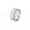 Non-Tarnish 304 Stainless Steel Star Open Cuff Ring for Women RJEW-S405-151P-3