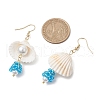 5Pair Shell Glass Dangle Earrings EJEW-MZ00424-5