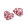 Heart Shaped Polymer Clay Rhinestone Beads CLAY-NH0002-01A-2