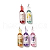 Transparent Resin Wine Bottle Pendants RESI-P030-01P-1