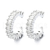 Rack Plating Brass Micro Pave Cubic Zirconia Cuff Earring EJEW-C086-10P-1