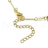 Flower & Leaf & Imitation Pearl Glass Charm Bracelet BJEW-TA00364-3