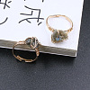 Nuggets Alloy Wire Wrapped Natural Labradorite Cuff Rings FS-WGA7830-13-1