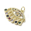 Brass Micro Pave Cubic Zirconia Pendants KK-E092-04G-2